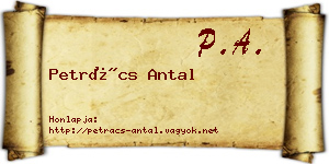 Petrács Antal névjegykártya